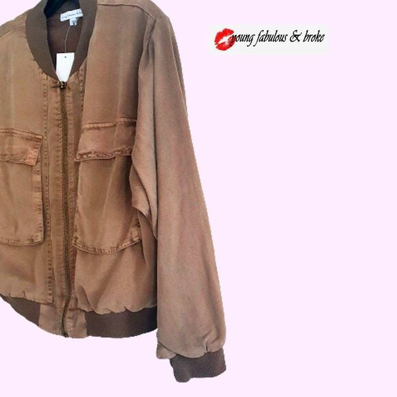 Young Fabulous & Broke NEW Streetwear Khaki Flap Pocket Baseball Jacket S - Picture 5 of 11
